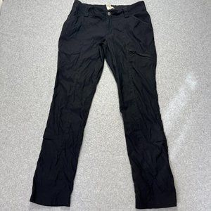 Duluth Trading Pants Womens 10 Black Cargo Nylon Elastic Waist Mid Rise 32x32